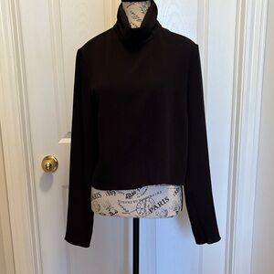 Babaton Black Turtleneck Blouse